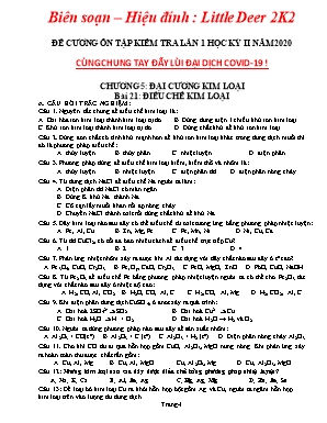 Đê cương ôn tập kiêm tra lân 1 học kỳ II môn Hóa học Lớp 12 năm 2020